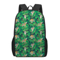 Tropical Tiger Pattern Print 17 Inch Backpack