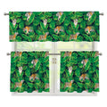 Tropical Tiger Pattern Print 3 Piece Kitchen Curtains