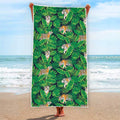 Tropical Tiger Pattern Print Beach Towel