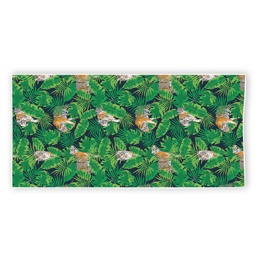 Tropical Tiger Pattern Print Beach Towel