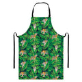 Tropical Tiger Pattern Print Bib Apron With Pocket