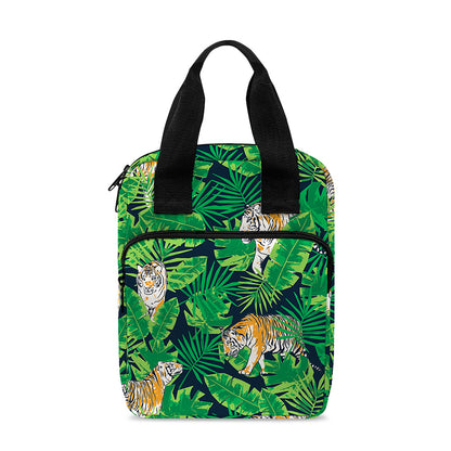 Tropical Tiger Pattern Print Bible Tote Bag