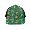 Tropical Tiger Pattern Print Black Mesh Trucker Cap