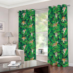 Tropical Tiger Pattern Print Blackout Grommet Curtains