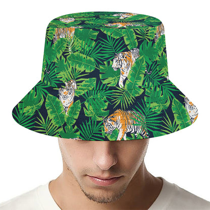 Tropical Tiger Pattern Print Bucket Hat