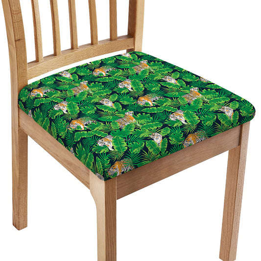 Tropical Tiger Pattern Print Chair Cushion Cover