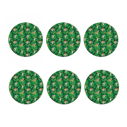 Tropical Tiger Pattern Print Coaster Set
