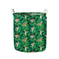 Tropical Tiger Pattern Print Collapsible Laundry Basket