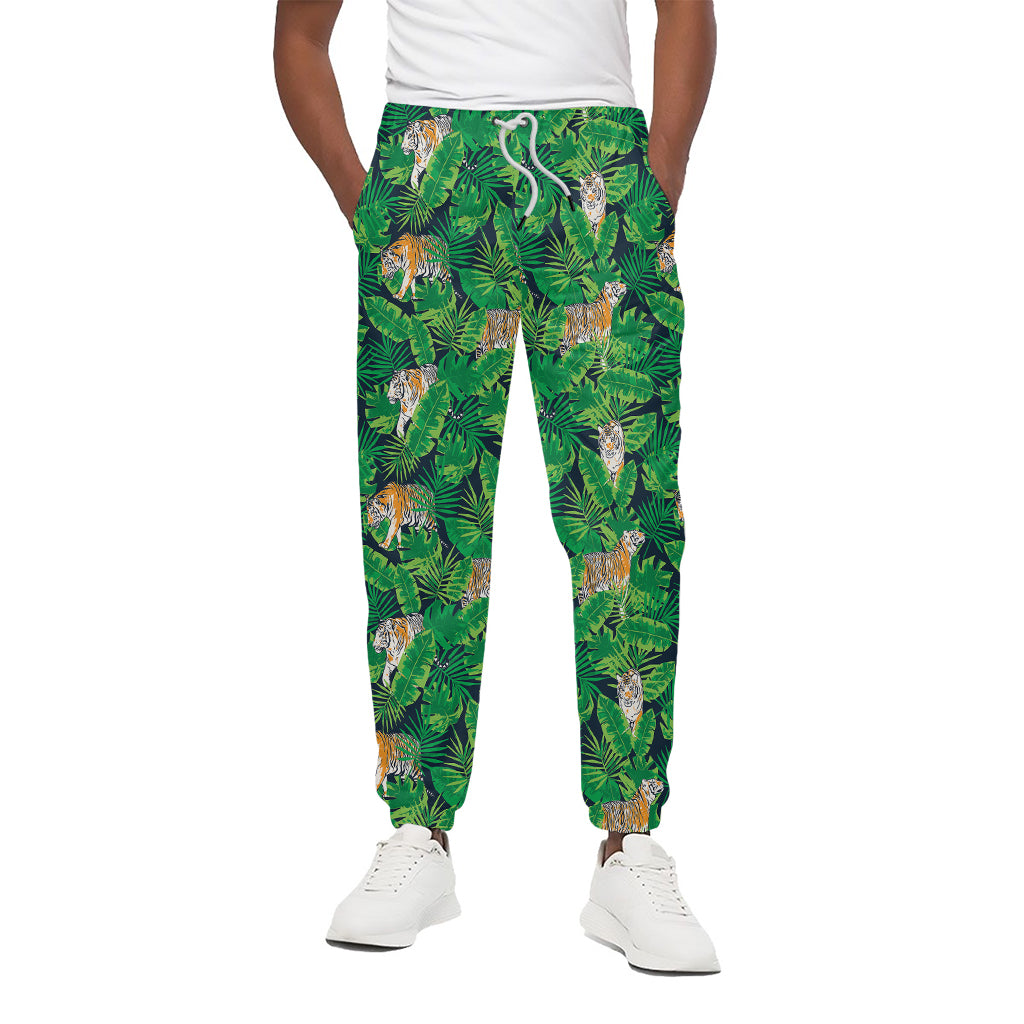 Tropical Tiger Pattern Print Cotton Pants