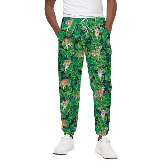 Tropical Tiger Pattern Print Cotton Pants