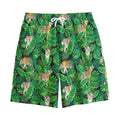 Tropical Tiger Pattern Print Cotton Shorts