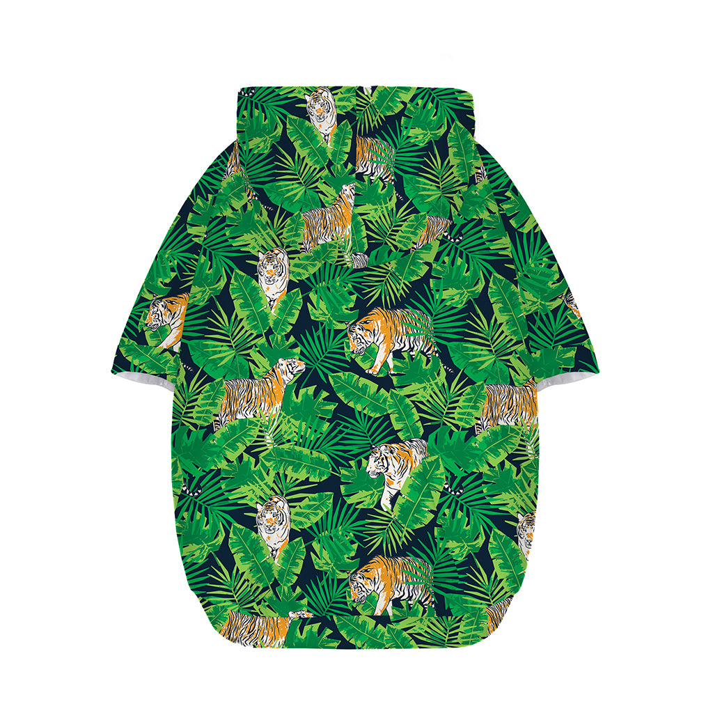 Tropical Tiger Pattern Print Dog Zip Up Hoodie