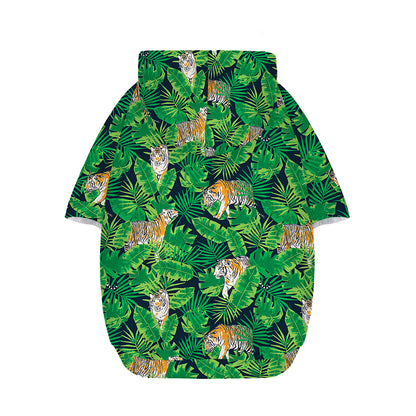 Tropical Tiger Pattern Print Dog Zip Up Hoodie