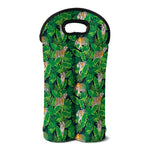 Tropical Tiger Pattern Print Double Neoprene Wine Tote