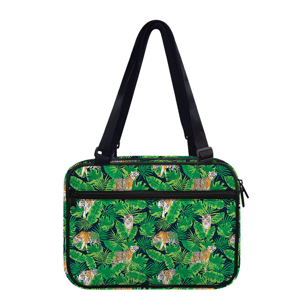 Tropical Tiger Pattern Print Double Strap Bible Bag
