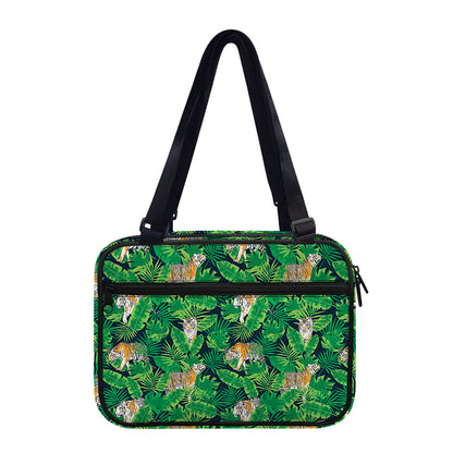 Tropical Tiger Pattern Print Double Strap Bible Bag