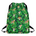 Tropical Tiger Pattern Print Drawstring Backpack