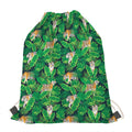 Tropical Tiger Pattern Print Drawstring Bag