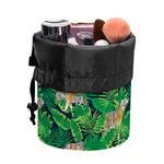 Tropical Tiger Pattern Print Drawstring Makeup Bag