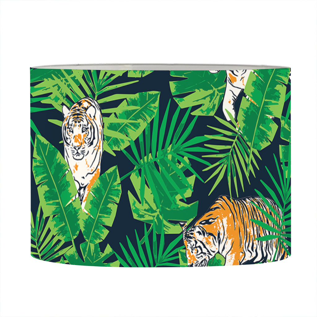 Tropical Tiger Pattern Print Drum Lamp Shade