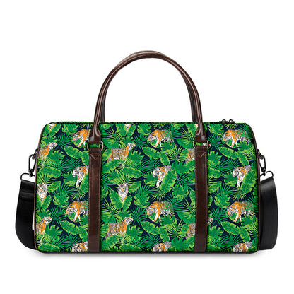 Tropical Tiger Pattern Print Duffle Bag