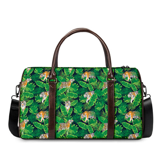 Tropical Tiger Pattern Print Duffle Bag