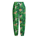 Tropical Tiger Pattern Print Fleece Lined Knit Pants