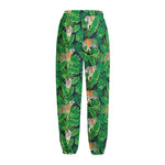 Tropical Tiger Pattern Print Fleece Lined Knit Pants