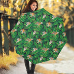 Tropical Tiger Pattern Print Foldable Umbrella