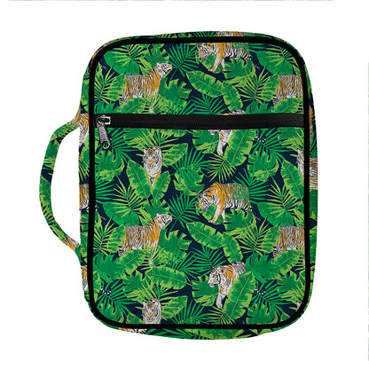 Tropical Tiger Pattern Print Front Pocket Bible Bag