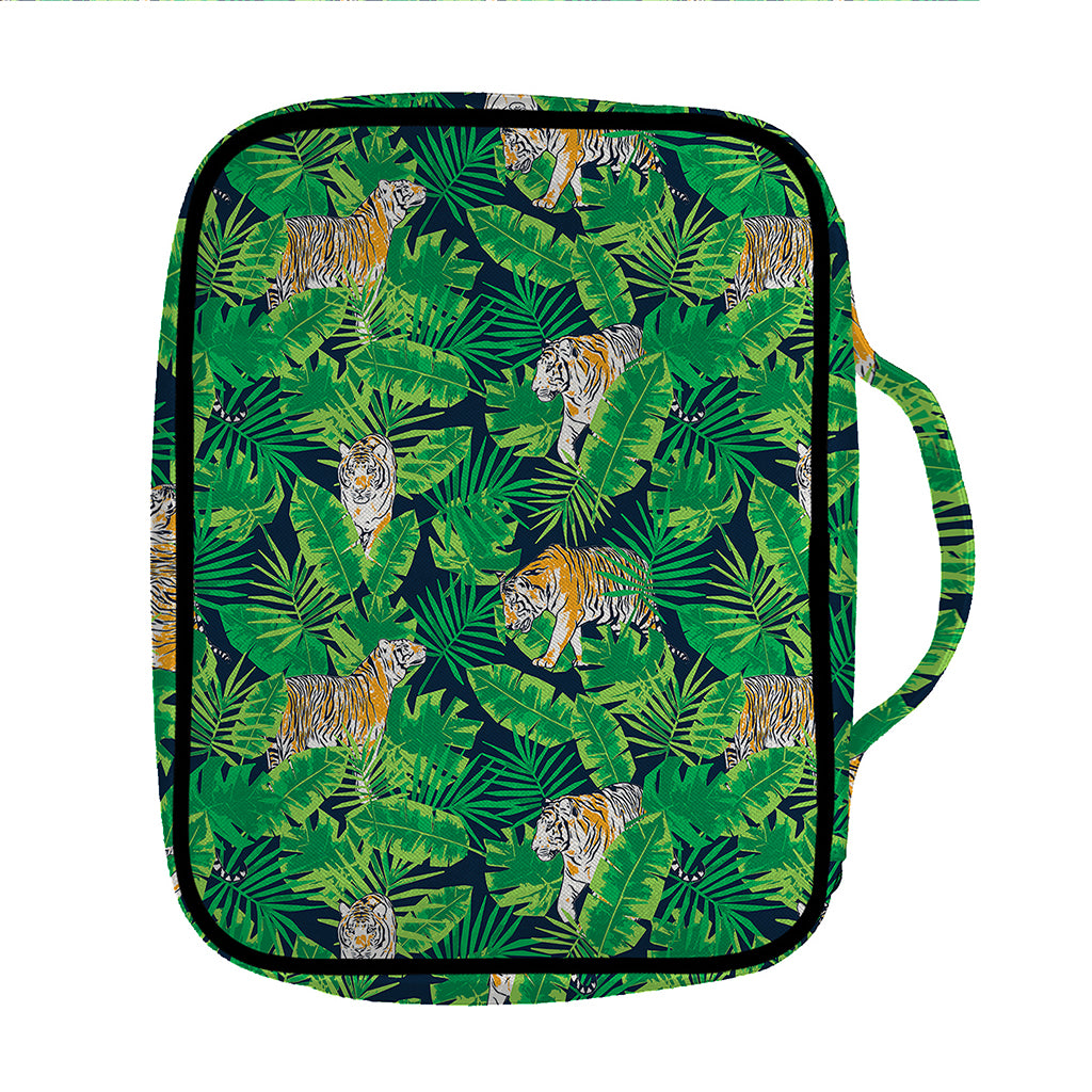 Tropical Tiger Pattern Print Front Pocket Bible Bag
