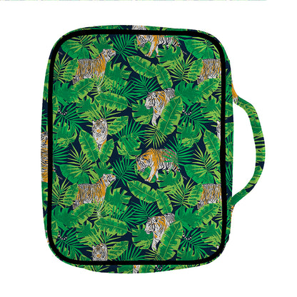 Tropical Tiger Pattern Print Front Pocket Bible Bag