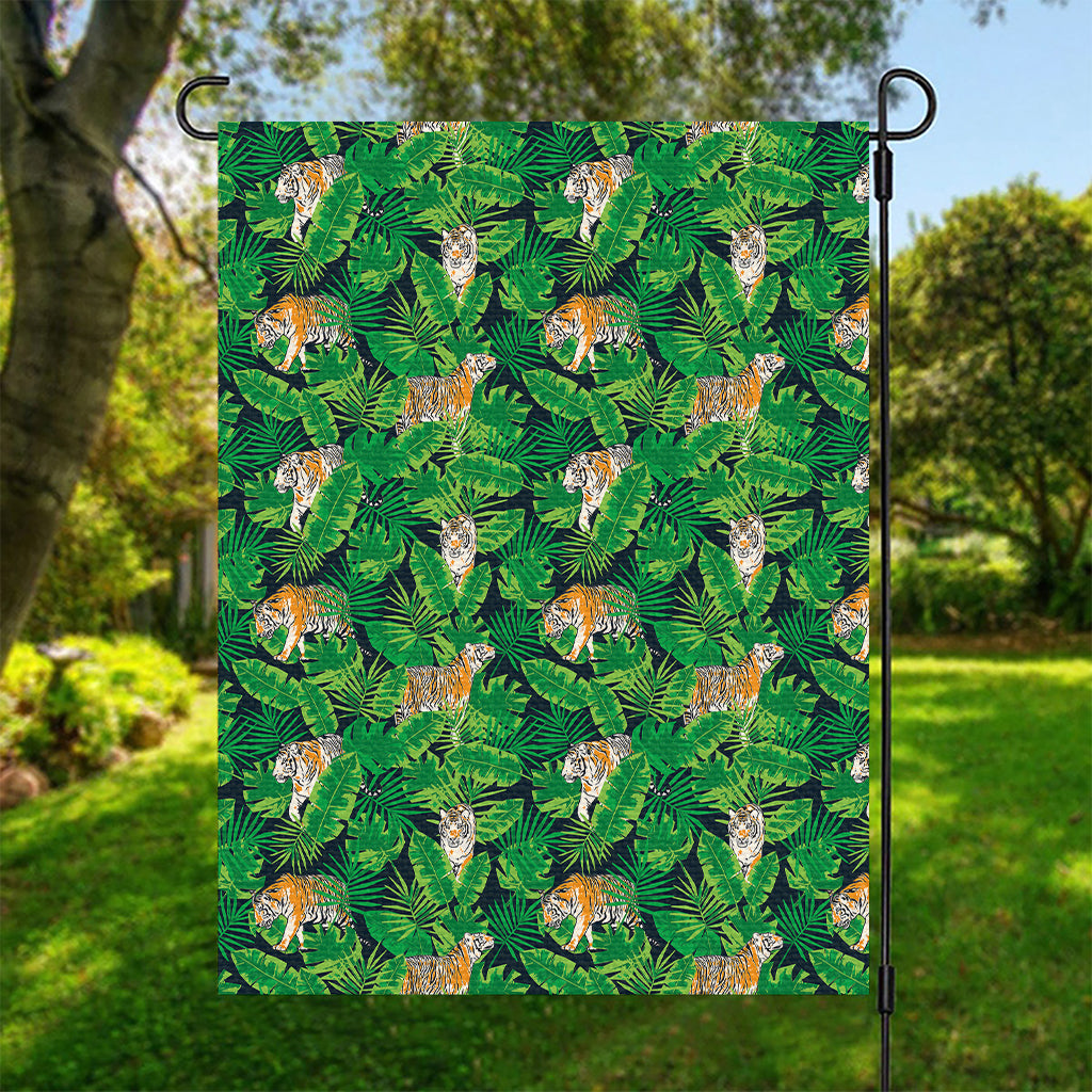 Tropical Tiger Pattern Print Garden Flag