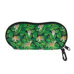 Tropical Tiger Pattern Print Glasses Case