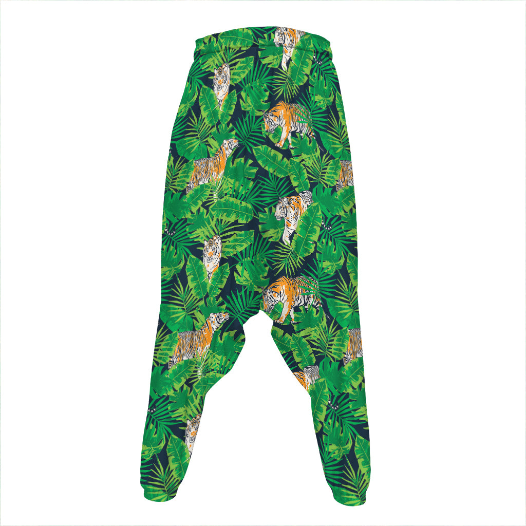 Tropical Tiger Pattern Print Hammer Pants