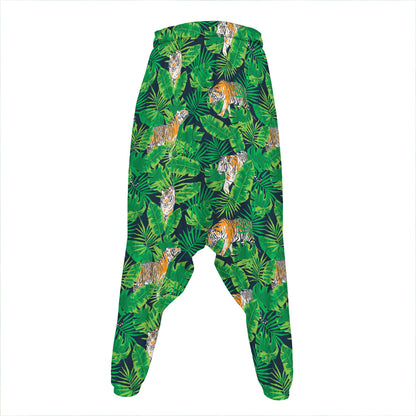 Tropical Tiger Pattern Print Hammer Pants