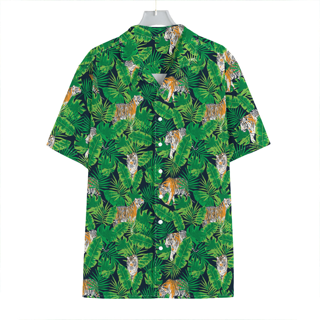 Tropical Tiger Pattern Print Hawaiian Shirt