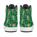 Tropical Tiger Pattern Print High Top Leather Sneakers