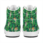 Tropical Tiger Pattern Print High Top Leather Sneakers