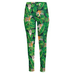 Tropical Tiger Pattern Print High-Waisted Pocket Leggings