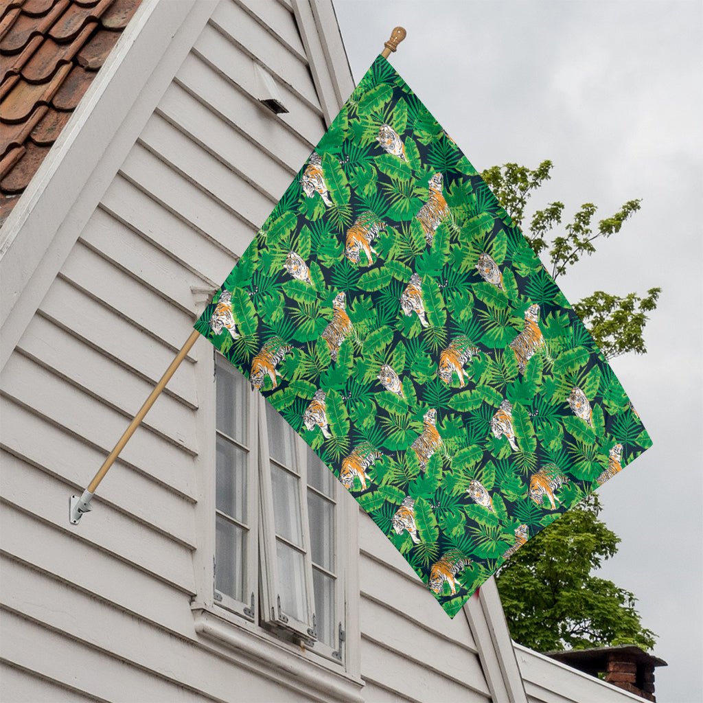 Tropical Tiger Pattern Print House Flag