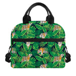 Tropical Tiger Pattern Print Insulated Lunch Bag