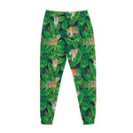 Tropical Tiger Pattern Print Jogger Pants
