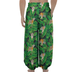 Tropical Tiger Pattern Print Lantern Pants