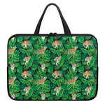 Tropical Tiger Pattern Print Laptop Sleeve With Handle