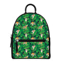 Tropical Tiger Pattern Print Leather Backpack