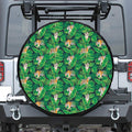 Tropical Tiger Pattern Print Leather Spare Tire Cover