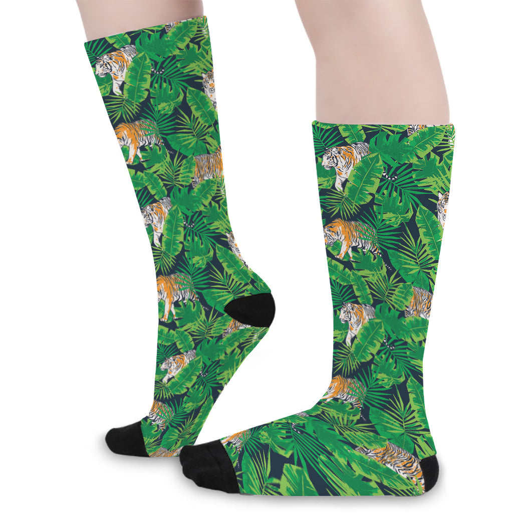 Tropical Tiger Pattern Print Long Socks