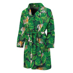 Tropical Tiger Pattern Print Men's Bathrobe