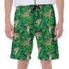 Tropical Tiger Pattern Print Men's Beach Shorts
